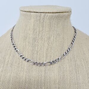 Figaro Sterling Silver Chain 16"